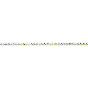 1.5 mm stainless steel three-color jewelry diamond cut rope Bracelet